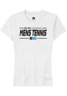 Rally Big Ten Womens White Mens Tennis Short Sleeve T-Shirt