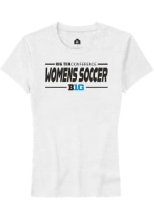 Rally Big Ten Womens White Womens Soccer Short Sleeve T-Shirt