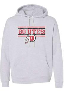 Summit Sportswear Utah Utes Mens Grey Chant Bars Long Sleeve Hoodie