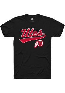 Rally Utah Utes Black Tailsweep Short Sleeve T Shirt