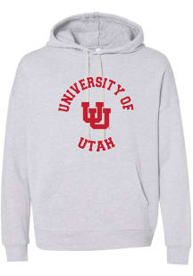 Summit Sportswear Utah Utes Mens Grey Circle Long Sleeve Hoodie