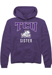 Rally TCU Horned Frogs Mens Purple Sister Long Sleeve Hoodie
