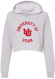 Summit Sportswear Utah Utes Womens Grey Circle Hooded Sweatshirt