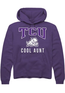 Rally TCU Horned Frogs Mens Purple Cool Aunt Long Sleeve Hoodie