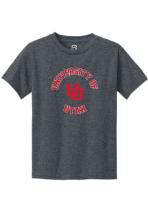 Summit Sportswear Utah Utes Youth Charcoal Circle Short Sleeve T-Shirt
