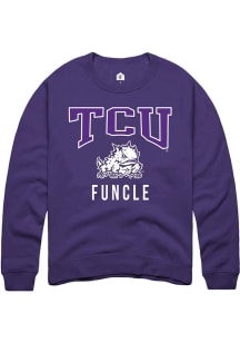 Rally TCU Horned Frogs Mens Purple Funcle Long Sleeve Crew Sweatshirt