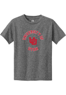 Summit Sportswear Utah Utes Youth Grey Circle Short Sleeve T-Shirt