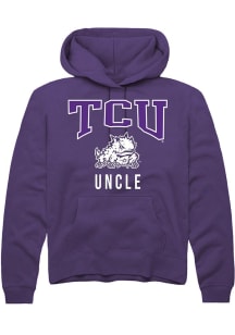 Rally TCU Horned Frogs Mens Purple Uncle Long Sleeve Hoodie