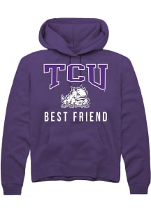 Rally TCU Horned Frogs Mens Purple Best Friend Long Sleeve Hoodie