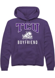 Rally TCU Horned Frogs Mens Purple Boyfriend Long Sleeve Hoodie