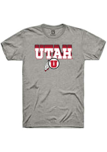 Summit Sportswear Utah Utes Grey Repeat Short Sleeve T Shirt