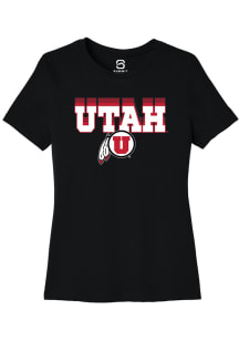 Summit Sportswear Utah Utes Womens Black Repeat Short Sleeve T-Shirt