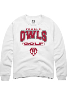 Summit Sportswear Temple Owls Mens White Golf Long Sleeve Crew Sweatshirt