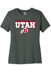 Summit Sportswear Utah Utes Womens Grey Repeat Short Sleeve T-Shirt
