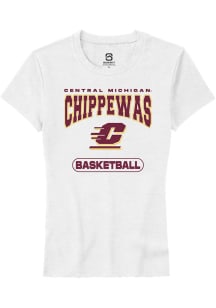 Summit Sportswear Central Michigan Chippewas Womens White Basketball Short Sleeve T-Shirt