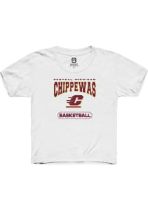 Summit Sportswear Central Michigan Chippewas Youth White Basketball Short Sleeve T-Shirt