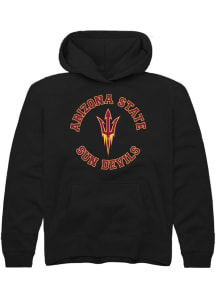 Summit Sportswear Arizona State Sun Devils Youth Black Circle Arch Long Sleeve Hoodie