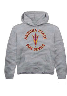 Summit Sportswear Arizona State Sun Devils Youth Grey Circle Arch Long Sleeve Hoodie