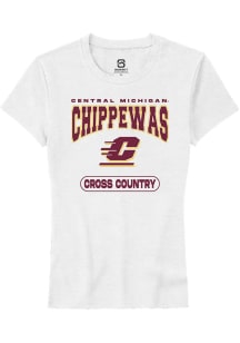 Summit Sportswear Central Michigan Chippewas Womens White Cross Country Short Sleeve T-Shirt