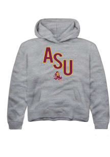 Summit Sportswear Arizona State Sun Devils Youth Grey Initials Long Sleeve Hoodie