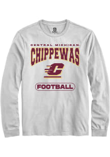 Summit Sportswear Central Michigan Chippewas White Football Long Sleeve T Shirt