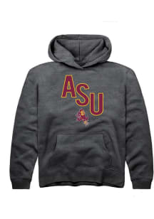 Summit Sportswear Arizona State Sun Devils Youth Charcoal Initials Long Sleeve Hoodie