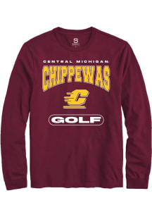 Summit Sportswear Central Michigan Chippewas Maroon Golf Long Sleeve T Shirt