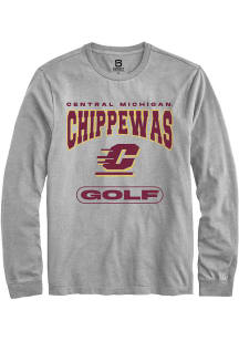 Summit Sportswear Central Michigan Chippewas Grey Golf Long Sleeve T Shirt