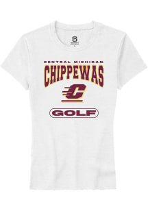 Summit Sportswear Central Michigan Chippewas Womens White Golf Short Sleeve T-Shirt