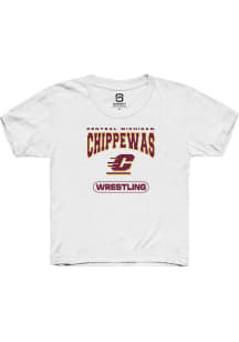 Summit Sportswear Central Michigan Chippewas Youth White Wrestling Short Sleeve T-Shirt