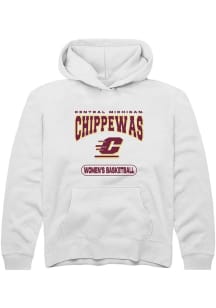 Summit Sportswear Central Michigan Chippewas Youth White Women's Basketball Long Sleeve Hoodie