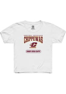 Summit Sportswear Central Michigan Chippewas Youth White Women's Cross Country Short Sleeve T-Shir..