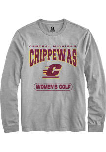 Summit Sportswear Central Michigan Chippewas Grey Women's Golf Long Sleeve T Shirt
