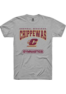 Summit Sportswear Central Michigan Chippewas Grey Gymnastics Short Sleeve T Shirt