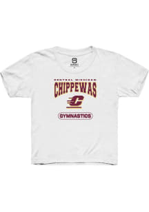 Summit Sportswear Central Michigan Chippewas Youth White Gymnastics Short Sleeve T-Shirt