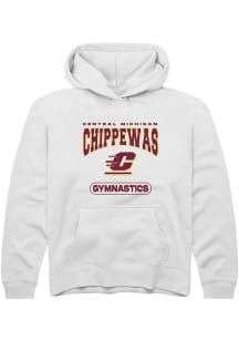 Summit Sportswear Central Michigan Chippewas Youth White Gymnastics Long Sleeve Hoodie