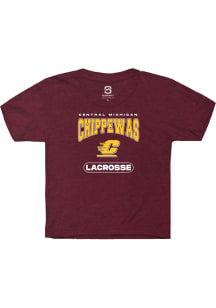 Summit Sportswear Central Michigan Chippewas Youth Maroon Lacrosse Short Sleeve T-Shirt