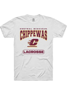 Summit Sportswear Central Michigan Chippewas White Lacrosse Short Sleeve T Shirt