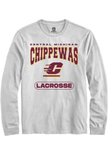 Summit Sportswear Central Michigan Chippewas White Lacrosse Long Sleeve T Shirt