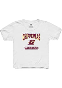 Summit Sportswear Central Michigan Chippewas Youth White Lacrosse Short Sleeve T-Shirt