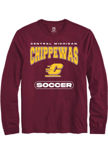 Summit Sportswear Central Michigan Chippewas Maroon Soccer Long Sleeve T Shirt