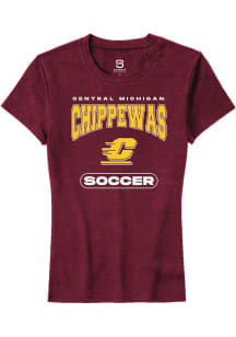 Summit Sportswear Central Michigan Chippewas Womens Maroon Soccer Short Sleeve T-Shirt