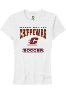 Summit Sportswear Central Michigan Chippewas Womens White Soccer Short Sleeve T-Shirt