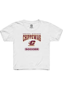 Summit Sportswear Central Michigan Chippewas Youth White Soccer Short Sleeve T-Shirt