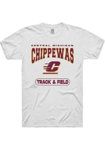 Summit Sportswear Central Michigan Chippewas White Track & Field Short Sleeve T Shirt