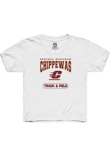 Summit Sportswear Central Michigan Chippewas Youth White Track & Field Short Sleeve T-Shirt