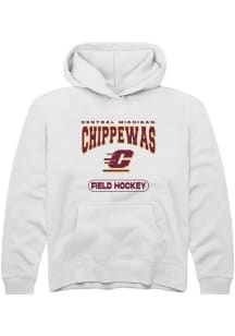 Summit Sportswear Central Michigan Chippewas Youth White Field Hockey Long Sleeve Hoodie