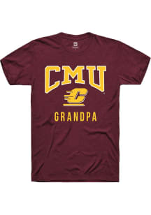 Summit Sportswear Central Michigan Chippewas Maroon Grandpa Short Sleeve T Shirt