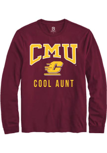 Summit Sportswear Central Michigan Chippewas Maroon Cool Aunt Long Sleeve T Shirt