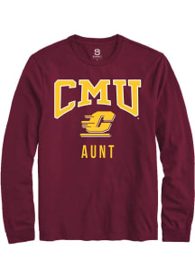 Summit Sportswear Central Michigan Chippewas Maroon Aunt Long Sleeve T Shirt